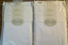 Sheer Door Curtain Panels White 59" x 72" New In Pack One Panel in Each Package