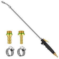 29" Stainless Steel Sprayer Wand with Shut Off Valve & 2 Hose Clamps - 1/4"