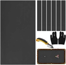 Pre-Cut Pool Table Felt Replacement Kit - 8ft Billiard Cloth w/Gloves, Strips 