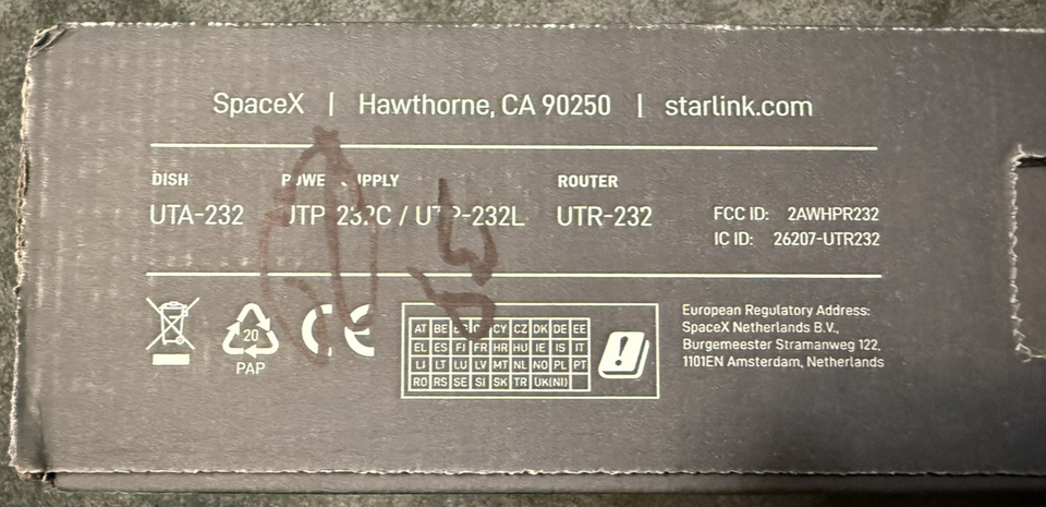 STARLINK Gen3 Standard Kit, AX Tri Band Wi-Fi, V3, Dish UTA-232 ...