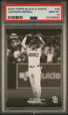 2024 TOPPS BLACK & WHITE #25 JACKSON MERRILL ROOKIE RC PSA 10 | eBay