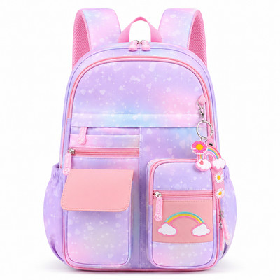 Schulrucksack Mädchen Lila & Rosa Regenbogen Design Kinder Grundschultasche
