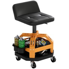 Rolling Mechanic Stool, 300 LBS Capacity Garage Stool, Yellow
