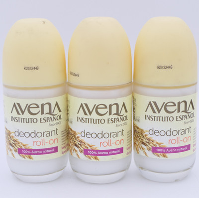 Avena Instituto Espanol 3 Pack Deodorant Roll-On 2.5 oz Fresh Scent 100% Natural