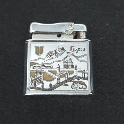 Vintage Colibri Monopol Pocket Lighter UNTESTED Depicting Lucerne Switzerland