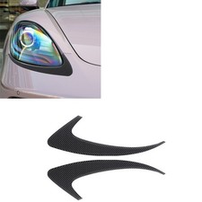 2pcs For Porsche 718 Cayman Carbon Fiber Headlight Eyebow Interior Trim