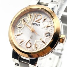 SEIKO LUKIA 1B22-0AK0 Solar Women's Watch Date Analog From Japan