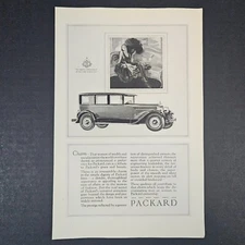 1927 Packard Motor Car Automobile Vintage Print Ad Flapper Woman Mancave Garage