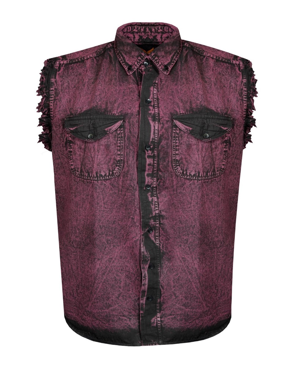 cut off dress shirt Cut Off Button Down Top M/L / Optic White