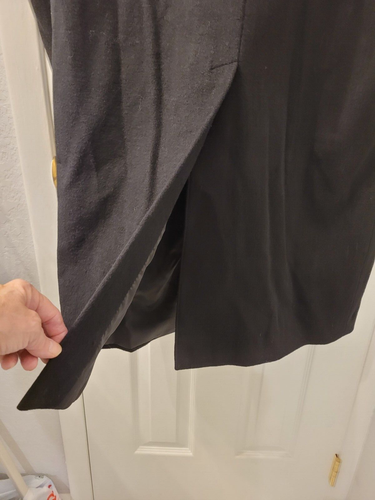 CHAPS MEN'S BLACK LONG OVERCOAT SIZE 40S PRE-OWNED - Picture 5 of 8