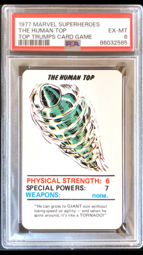 The Human Top 1977 Marvel Super Heroes Top Trump PSA 6 Pop 1 Vintage - Photo 1 sur 7