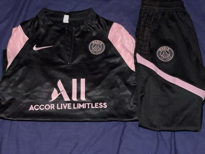 psg tracksuit black and pink