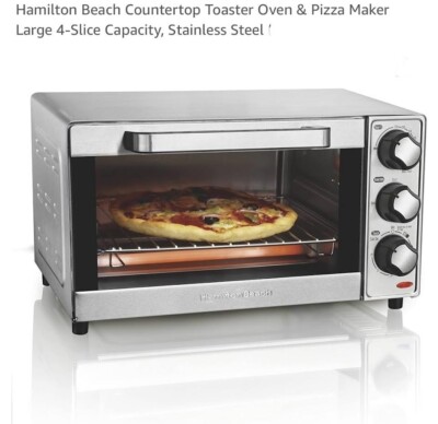 Hamilton Beach Toaster Oven & Pizza Maker 4 slice capacity-Stainless Steel 31401