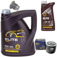 MotoröL Set 5W40 6 Liter + ÖLfilter Sm 118 + Schraube FüR Renault Megane 1.9 Dti