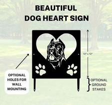 Cane Corso Name Sign or Heart Memorial Wall or Yard Plaque - Made in USA