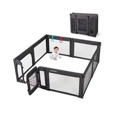 Baby Playpen with Door, Foldable Playpen for Babies and Toddlers, Adjustable ...