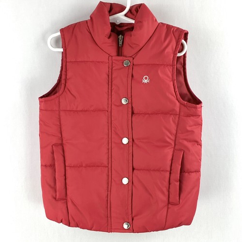 United Colors of Benetton Niñas Rosa Chaleco Acolchado XS Bolsillos Sin  Mangas Cremallera Snap | eBay