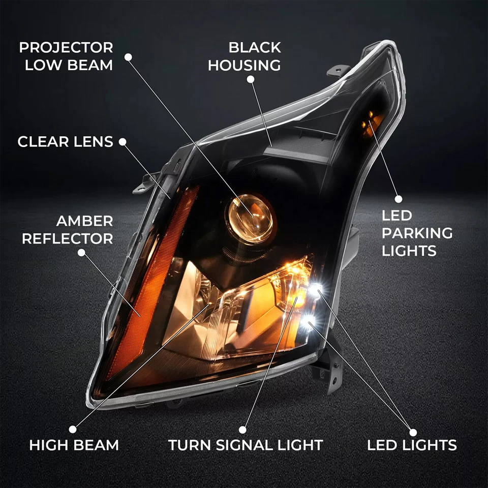 HECASA For 2010-2016 Cadillac SRX LED Projector Headlights Headlamps Left+Right Foto 2 de 4