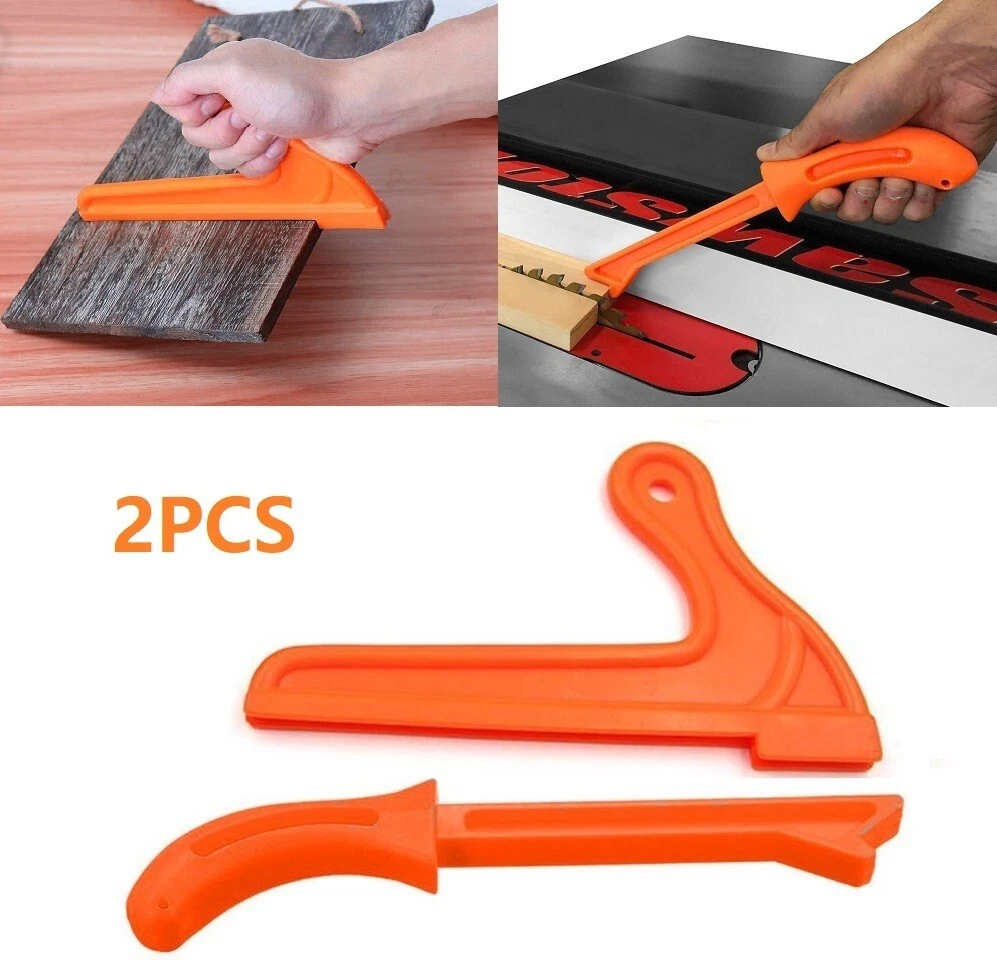 Tool for pushing wood online through a table saw