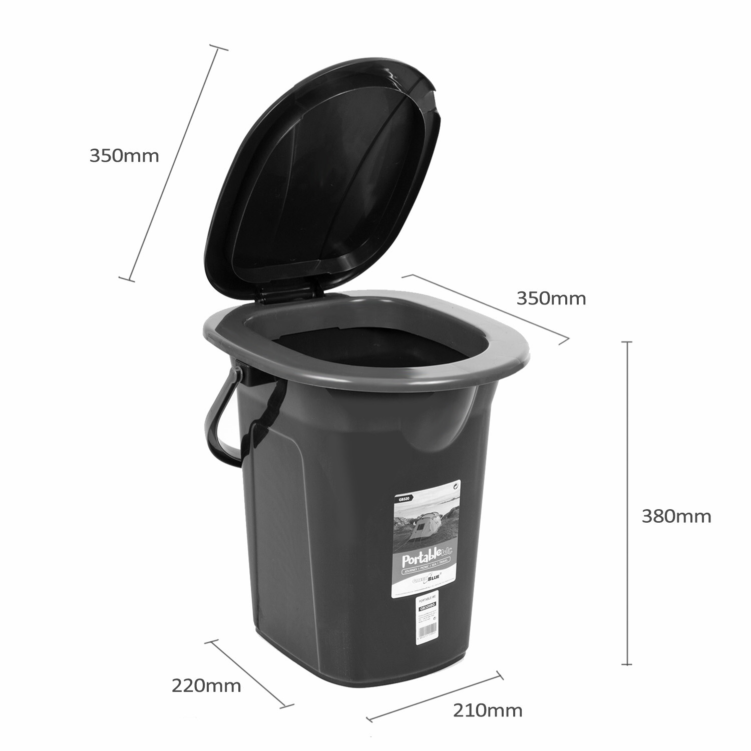 Set Campingtoilette Reisetoilette Mobile Eimertoilette WC + 4 X Toilettenpapier