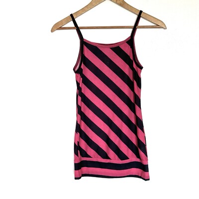 Knitworks Shirt Women s Medium Striped Sleeveless Spaghetti Strap Top