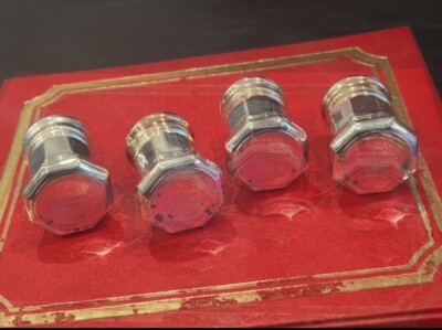 Vtg Cartier Sterling Silver Cased Box Set of 4 Individual Salt
