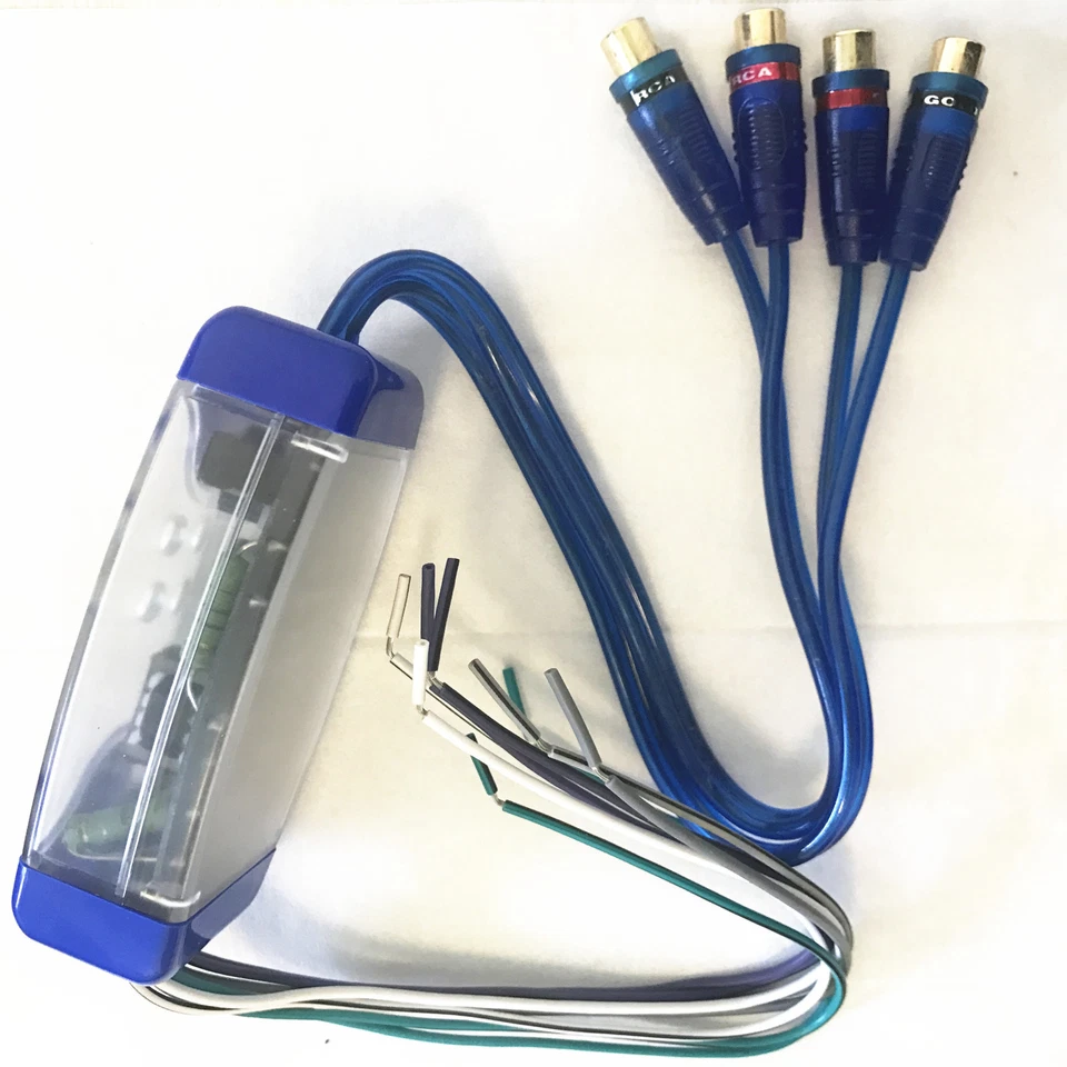 Professional Car Stereo Audio Speaker Wire 4 RCA Converter Eliminate Noise Kit - Image 4 of 4