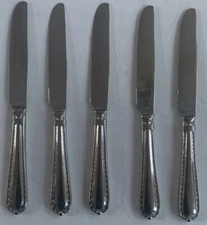 (5) Pc Hampton Silversmiths Nobility 18/10 Stainless S. Dinner Knives Serrated
