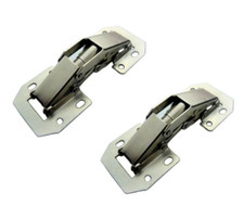 2x EASY LAY ON HINGE SPRUNG 106mm BZP Lay On Kitchen Cupboard Cabinet Bathroom