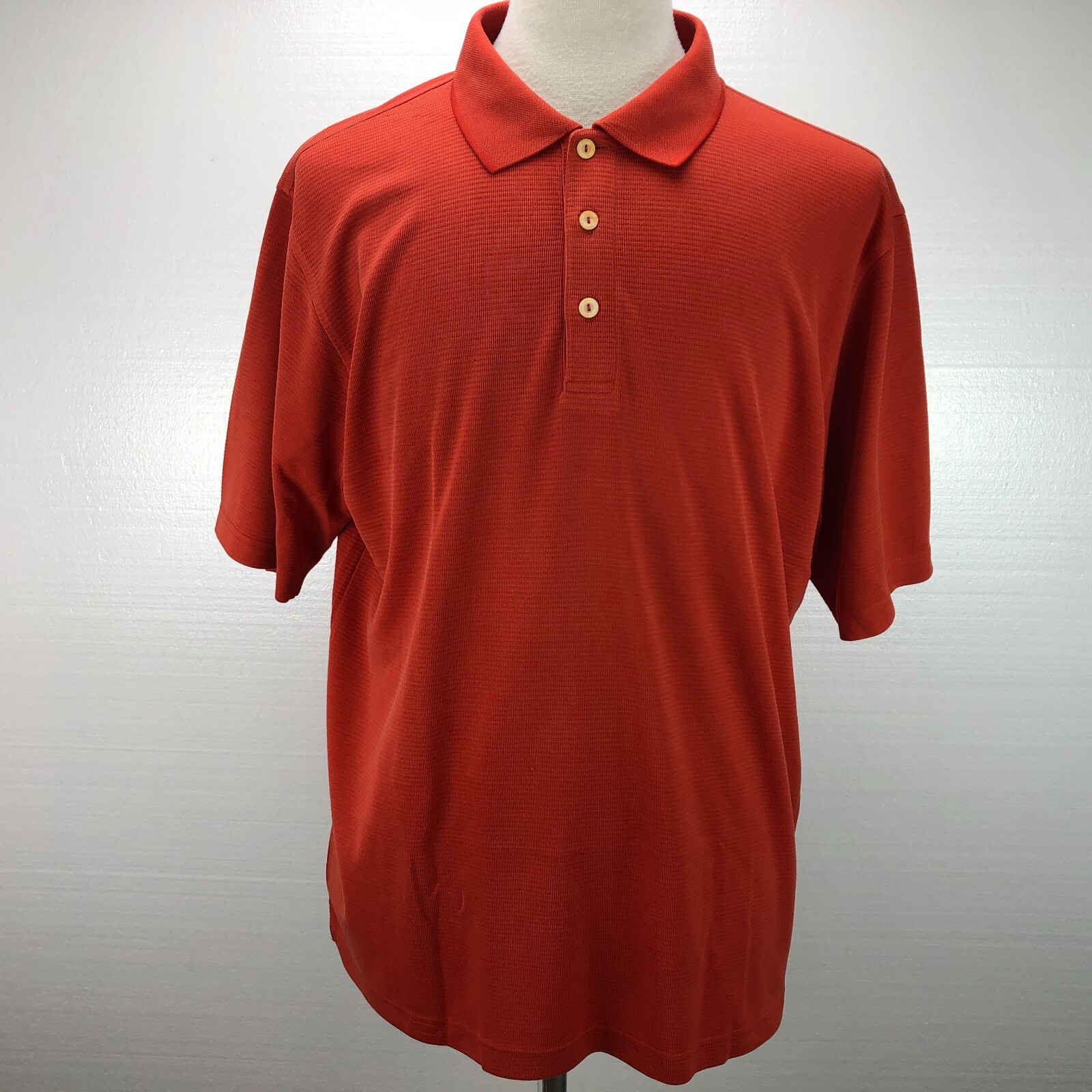 Bugatchi Uomo L Large Solid Orange Short Sleeve B… - image 1