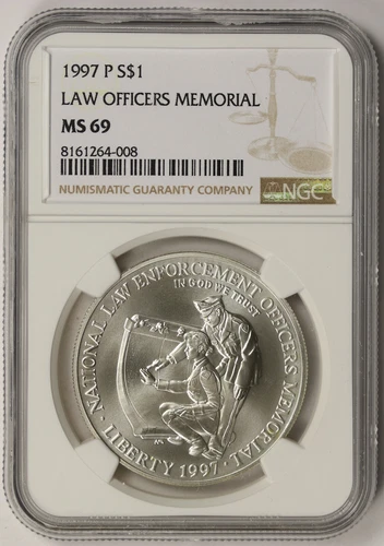 1997-P Law Officers Memorial Modern Silver Commemorative $1 MS 69 NGC