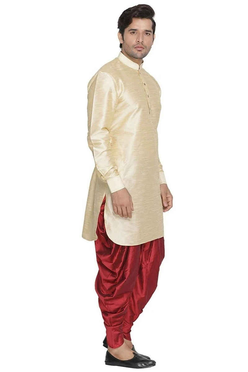 Indian Wedding Dress for Men Clothing 2 PC Suit Kurta Pajama Button Down Shirt