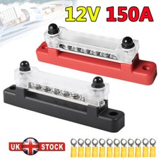 2X 12 Terminal Block Bus Bar & Cover 12V Distribution Bus Bar Auto Boat Power U