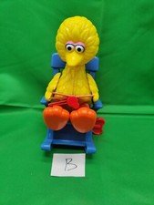 Vintage ILLCO Big Bird Musical Wind Up Toy Rocking Chair Muppets Read