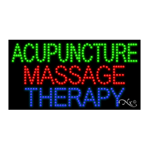 NEU "AKUPUNKTUR MASSAGE THERAPIE" 32x17 MASSIVES/ANIMIERTES LED-SCHILD mit OPTIONEN 21650