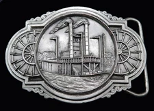 Paddle Wheel Riverboat Bergamot Brass Works Vintage Belt Buckle