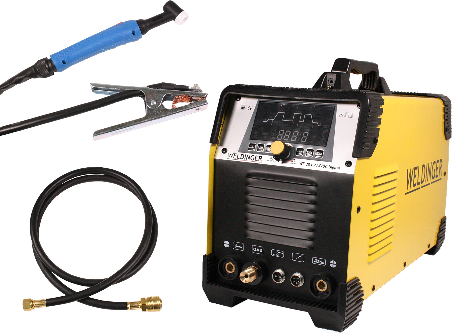WIG Schweißgerät Inverter WELDINGER (Aluminium/ HF-Zündung/ Digital/ AC ...