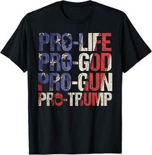 Pro Life God Gun Trump USA Re-elect Donald 2020 Gift Small, Black