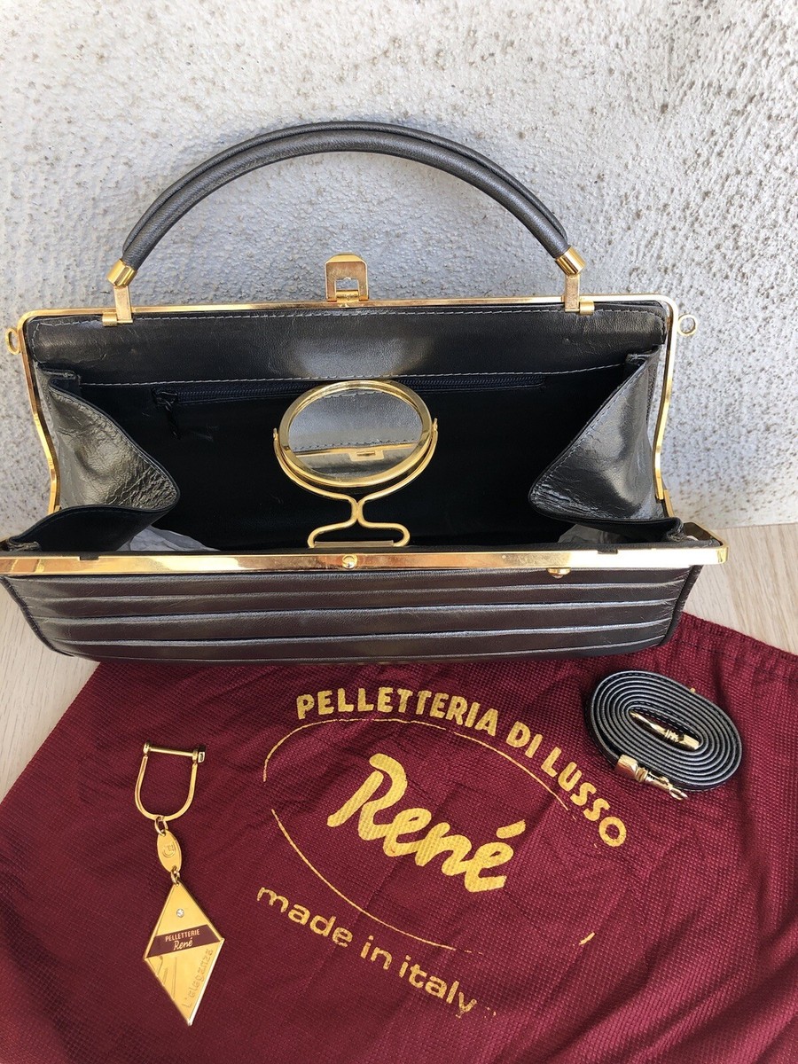 Borsa In Pelle Vintage Pelletteria René Made In Italy - Main Image
