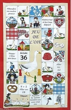 BEAUVILLE, JEU DE L'OIE, GOOSES WILD FRENCH HOLIDAY KITCHEN / TEA TOWEL, NEW