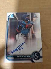 2022 BOWMAN CHROME 1ST AUTOGRAPH REFRACTOR LUIS CHEVALIER AUTO /499 MARINERS 