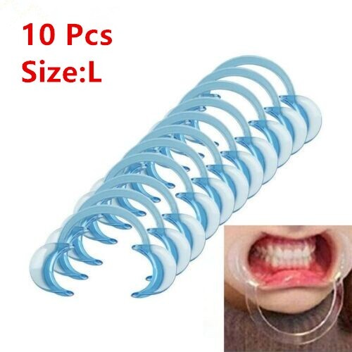 Dental Cheek Retractor Mouth Opener For Teeth Whitening C Type Autoclavable, Clear Blue