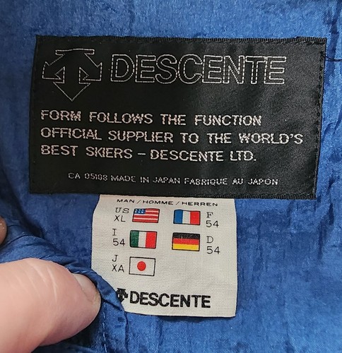 Vintage Descente Racing Team Ski Jacket Coat Red Blue Multi Color Hood Mens XL - Picture 9 of 10