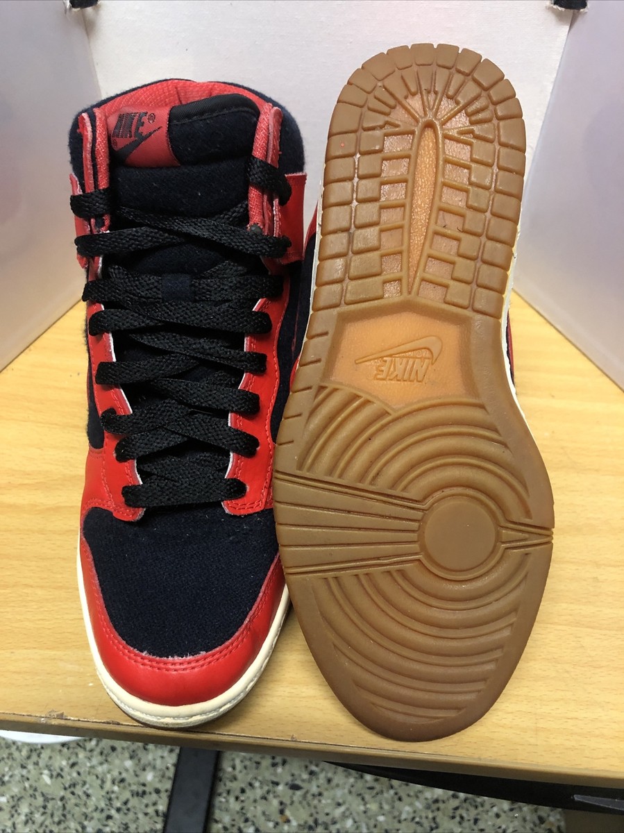 Nike Dunk Sky Hi Hidden Wedge Heel Size 8 Black Red Bred