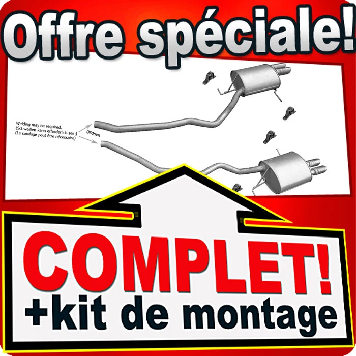 Silencieux Arriere pour BMW X5 (E53) 3.0 D échappement - Photo 2/3