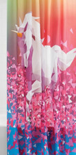Unicorn Rainbow Shower Curtain Liner Pink Magical Girls Rainbow Vibrant Glitter