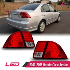 For 2001-2005 Honda Civic Led Tail Lights Chrome Housing Clear Rear Brake Lamps For 2001-2005 Honda Civic Led Tail Lights Chrome Housing Clear Rear Brake Lamps
