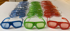 27 Flashing Rave LED 3 Stage Light Up Plastic Party Glasses Blue Green Red