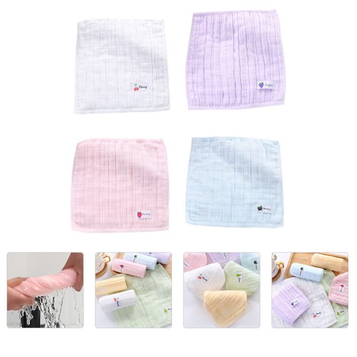 4 Pcs Gauze Towel Hand Reusable Washcloth Baby Towels Kids Wipe Wipes