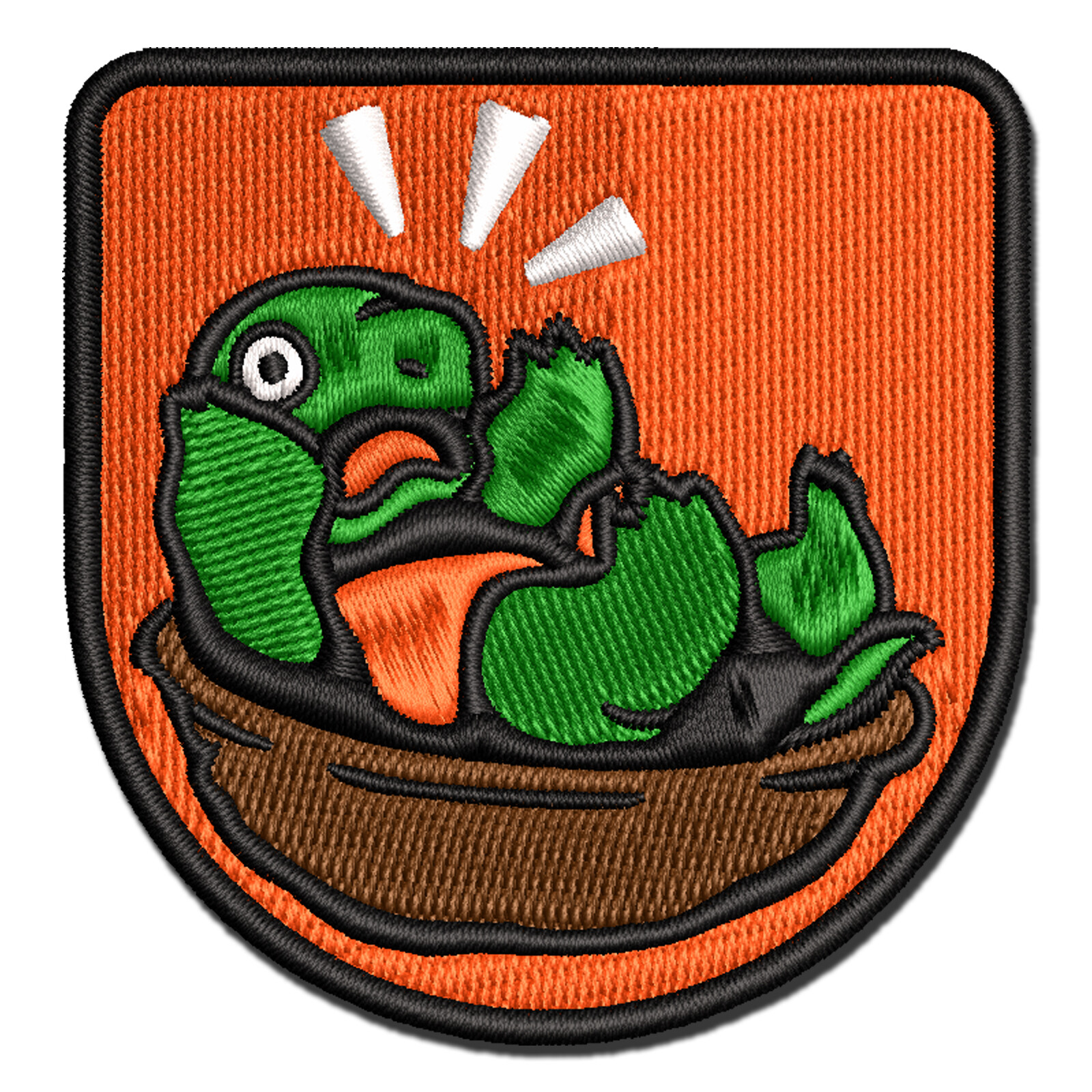 Distressed Turtle Multi-Color Embroidered Iron-On Patch Applique Shell Design